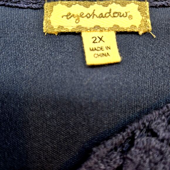 NWT Eyeshadow Women's Dress 2X 2XL XXL Blue Long Sleeves Plus Size 18W 20W New - Picture 6 of 8